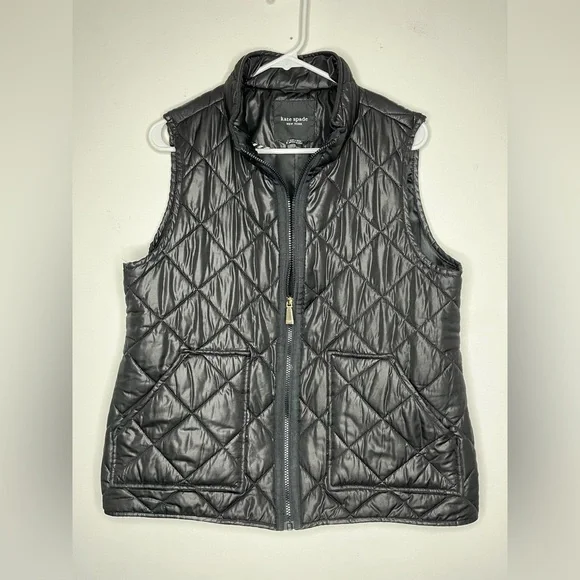 Kate Spade Black Puffer Quilted Vest - Picture 1 of 5